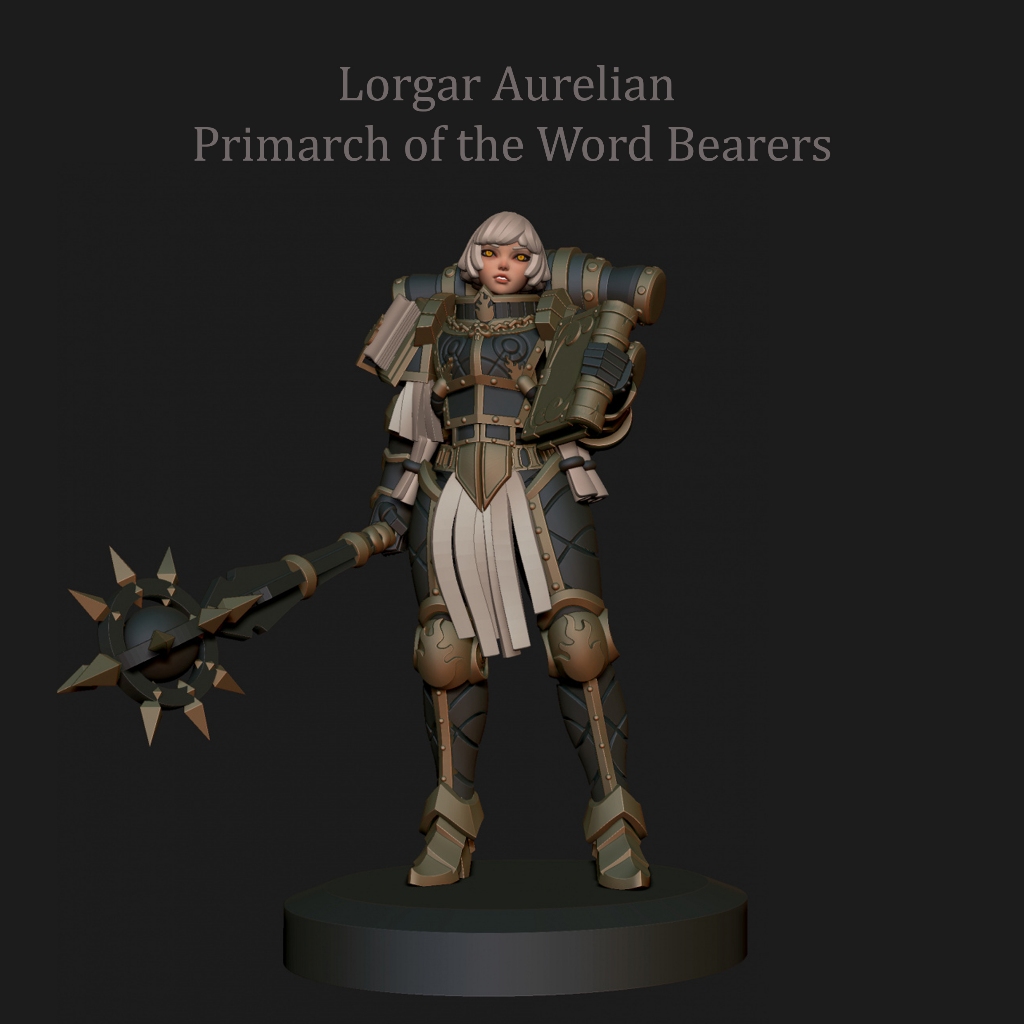 Female Primarch Lorgar Aurelian of  Word Bearers Character 3D printed miniature resin proxy