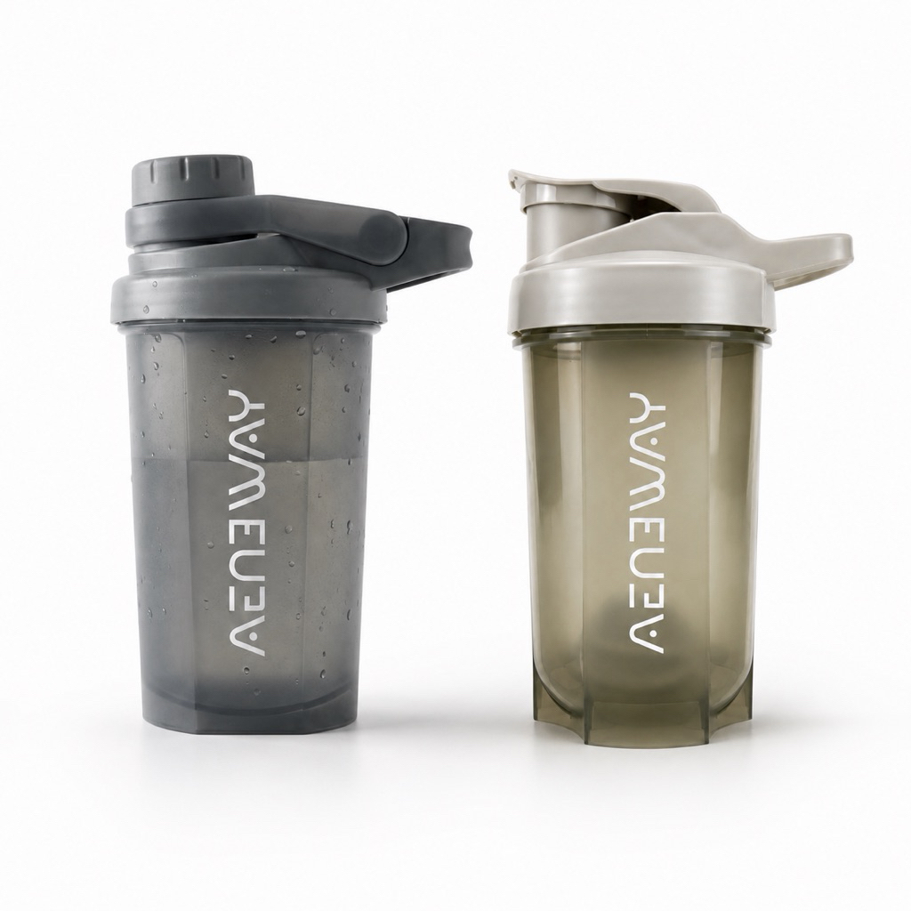 แก้วเวย์ แก้วเชคโปรตีน เอเน่เวย์ Aeneway Protein Shaker เกรดพรีเมี่ยม ฟรี บอลเช็ค สีเทา