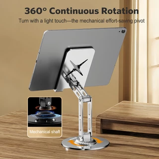 MEEGOO ขาตั้งโทรศัพท์ 360° หมุนได้ พับได้คู่ อลูมิเนียมเต็มตัว กันลื่น มีช่องชาร์จในตัว ใช้กับโทรศัพท์/แท็บเล็ต