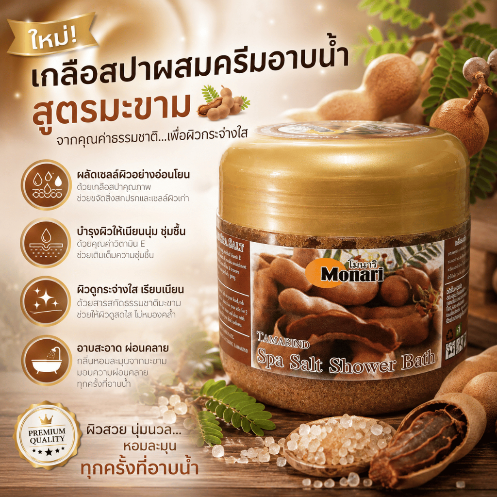 เกลือสปา สูตรผสมผงมะขาม ขนาด800กรัม