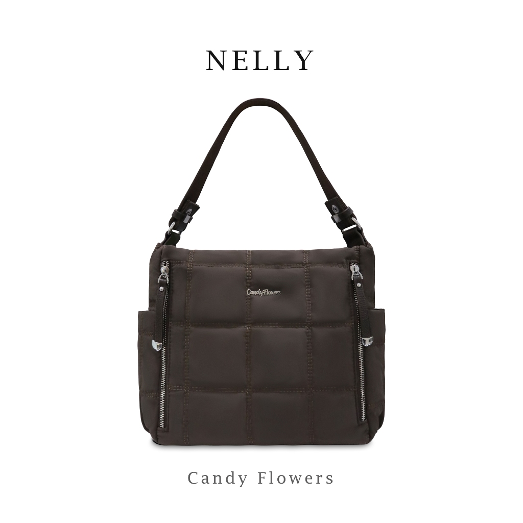 Candy Flowers กระเป๋าสะพายครอสบอดี้  รุ่น Nelly นุ่มสบายตลอดวัน มาพร้อมช่องจัดระเบียบถึง 11 ช่องใส่ของจุใจ ผ้าสวยและหนา