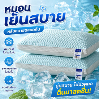 พร้อมส่ง🚚หมอน หมอนสุขภาพ Cold Pillow 1000G หมอนสูง เสริมคอ ทนกันไรฝุ่นนอนสบาย หมอนนอน หมอนใหญ่ หมอนนอนสบาย pหมอนนุ่ม