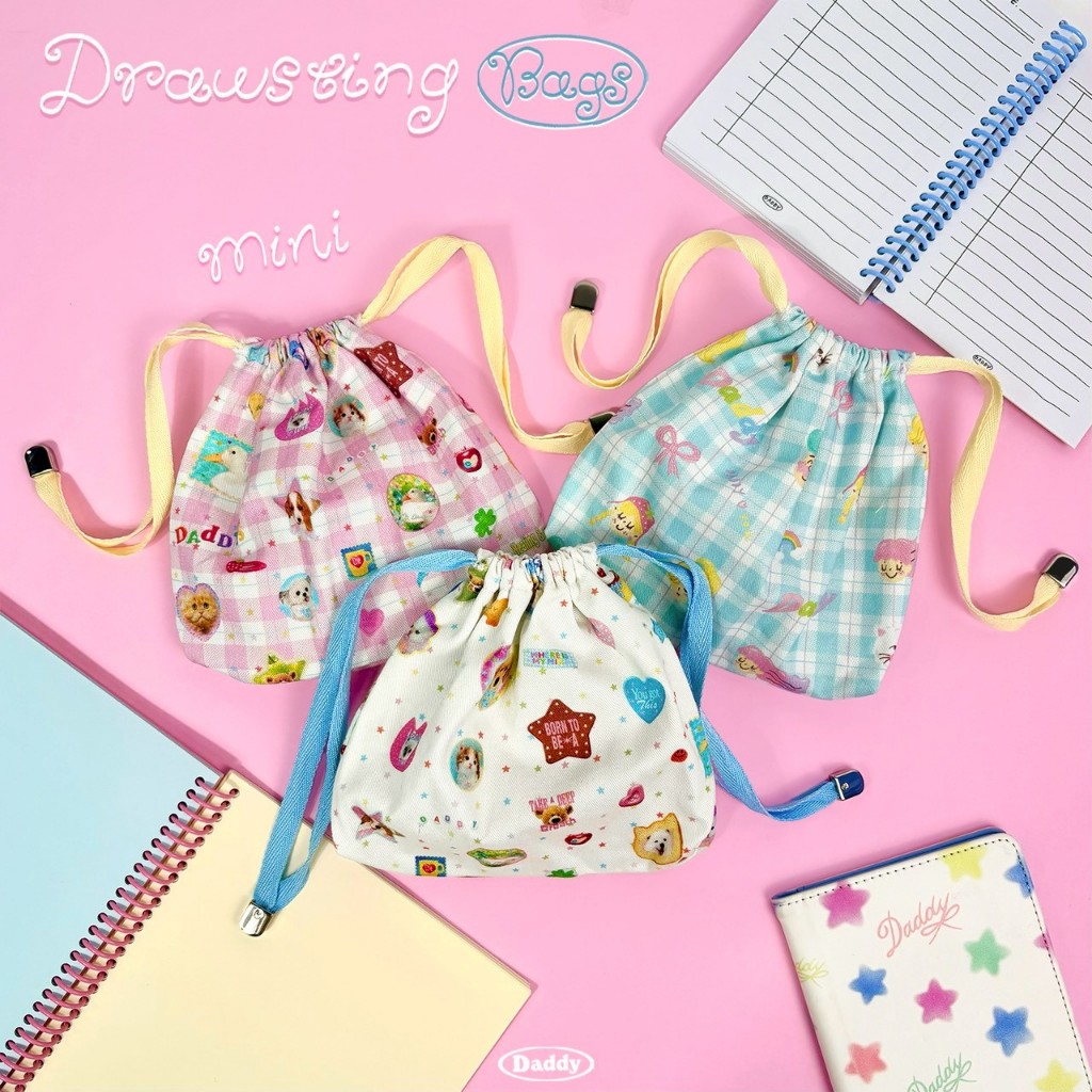 DADDY | Daddy Drawstring Bag ( Small ) กระเป๋าผ้าหูรูด ใบเล็ก สุดน่ารัก