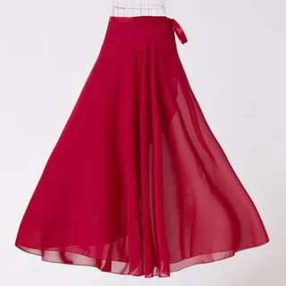 Ballerina Chiffon Wrap Skirt Long Lyrical Dance Skirt for Stage, Practice & Performances