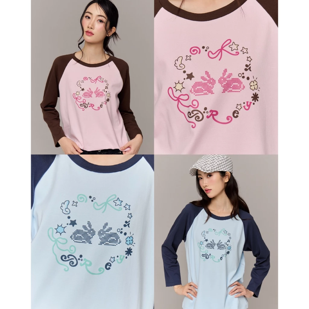 prey เสื้อยืดแขนยาว daisy bunni top
