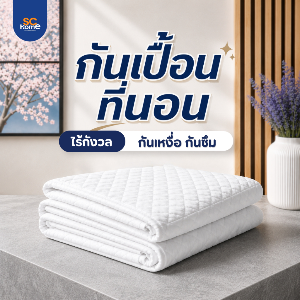 ผ้ารองกันเปื้อน Good Dream ชะลอการซึม กันคราบ กันเลอะ ซักเครื่องได้ ผ้าSupersoft นุ่ม ระบายอากาศดี ขนาด 3.5,5,6 ฟุต