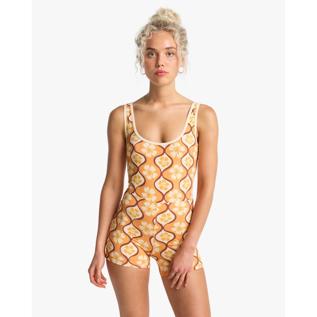 BILLABONG ชุดว่ายน้ำวันพีซผู้หญิง Womens Des Tropiques Sol Groove Retro Surf Bodysuit One Piece 261 24O301606-TNG