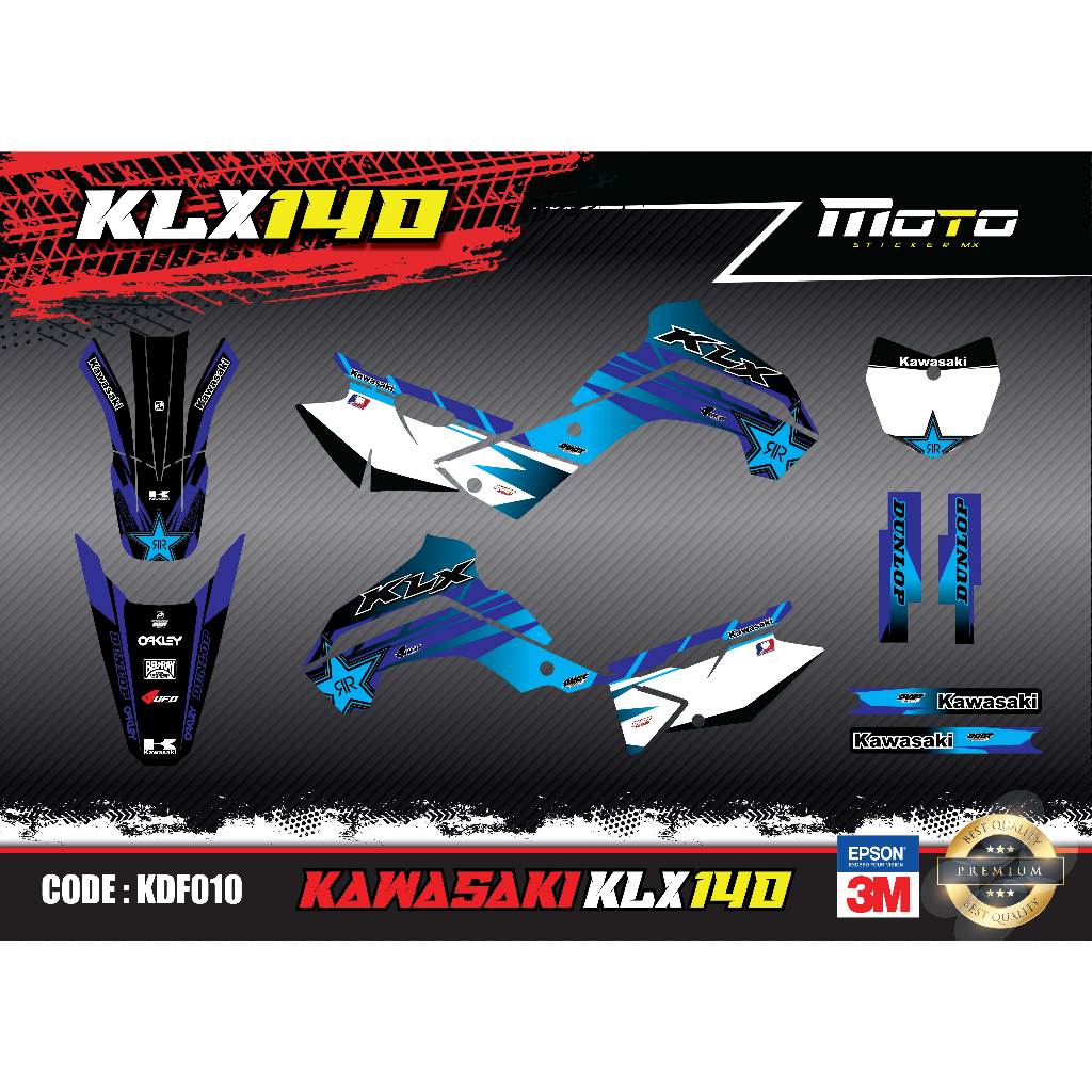 สติ๊กเกอร์ KLX140 G/L/RF Kawasakiทั้งคัน สติ๊กเกอร์เคลือบเงา สุดคุ้ม