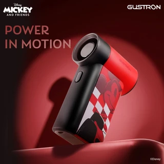 [ลิขสิทธิ์แท้] Gustron x Mickey Racing Portable Handheld Fan - Red พัดลมพกพาดีไซน์กะทัดรัด ปรับแรงลมได้ 3 ระดับ มีจอแสดง
