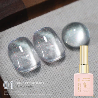 Nawoelite สีทาเล็บเจล cat eye สีทาเล็บ สีเจลเล็บแมวเหมียว ใหม่ล่าสุด 6 สีสวยเรืองแสง ทาแล้วใสเบา ไม่บาดมือ ใช้ง่ายมากๆ