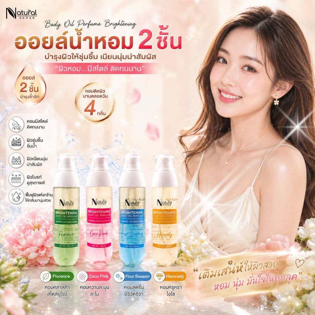 (X) ออยล์น้ำหอม ผิวกาย น้ำหอม ผสมน้ำแร่ วิตามินบำรุงผิว หอมติดผิว 100ml.