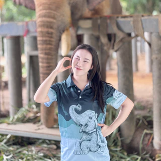 เสื้อโปโล คอปก พิมพ์ลาย "หมอตัวเล็ก คนไข้ตัวใหญ่"
