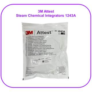 (exp 03-2029) 3M Attest Steam Chemical Integrators 1243A (1 ห่อ=500แผ่น) แผ่นตรวจสอบการปราศจากเชื้อ