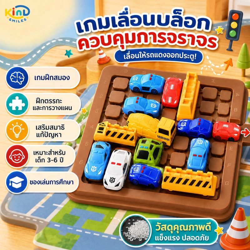 ของเล่นเด็ก เกมการศึกษา เกมกระดาน เกม เกมควบคุมการจราจร เหมาะสำหรับเด็กอายุ 3-6 ปี