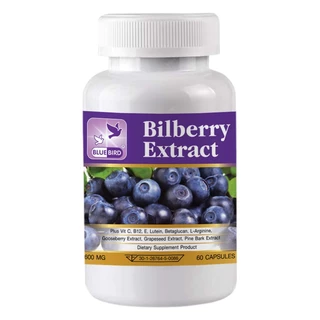 [1แถม1] Bilberry Extract Plus สารสกัดจากบิลเบอร์รี่ พลัส ตรา บลูเบิร์ด 600 มก. 60 เม็ด