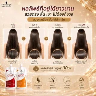 Schwarzkopf Strait Glatt ครีมยืดผม สูตรซาลอน ผมตรงลื่น ลดชี้ฟู ผมเงากระจก บำรุงผมเสีย 400ml x2 นำเข้าจากเยอรมัน