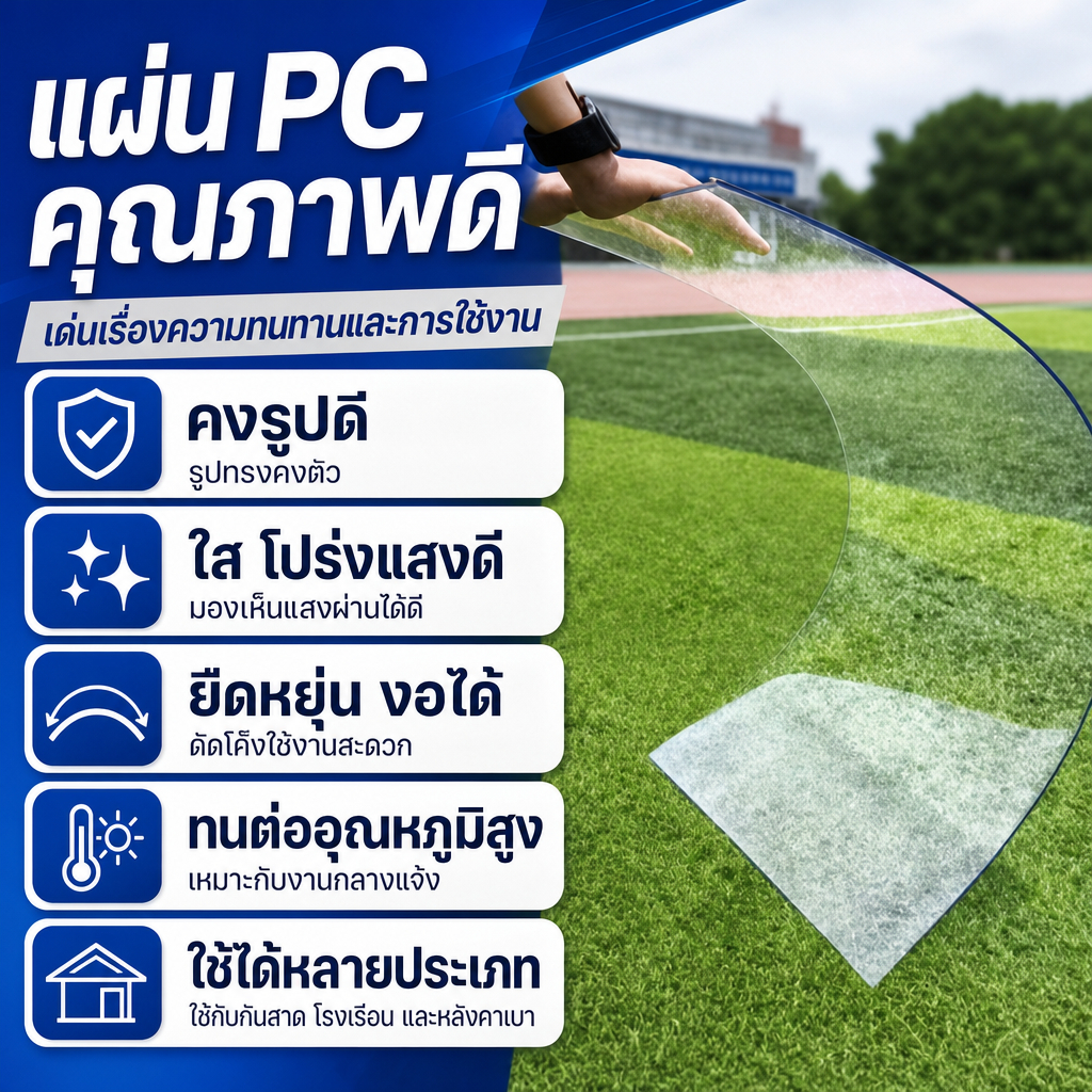 PC แผ่นอะคริลิคใส แผ่นหลังคา เคลียร์สต๊อค แผ่นอคีลิค แผ่นพลาสติกใส อคริลิคหนา แผ่นอะคริลิคใส