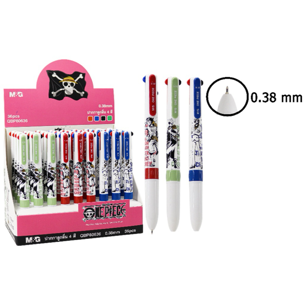 M&G ปากกาลูกลื่นกด วันพีช One piece 4 in1 ขนาด 0.38 mm.