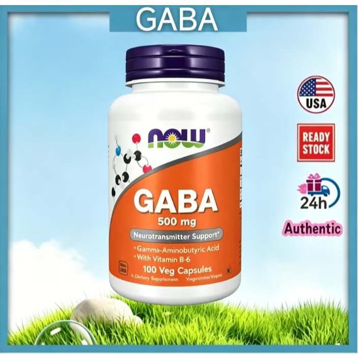 แคปซูลกาบา NowFoods GABA บรรเทาอาการดึกดื่น 500 มิลลิกรัม 100 เม็ด ผลิตภัณฑ์สุขภาพ