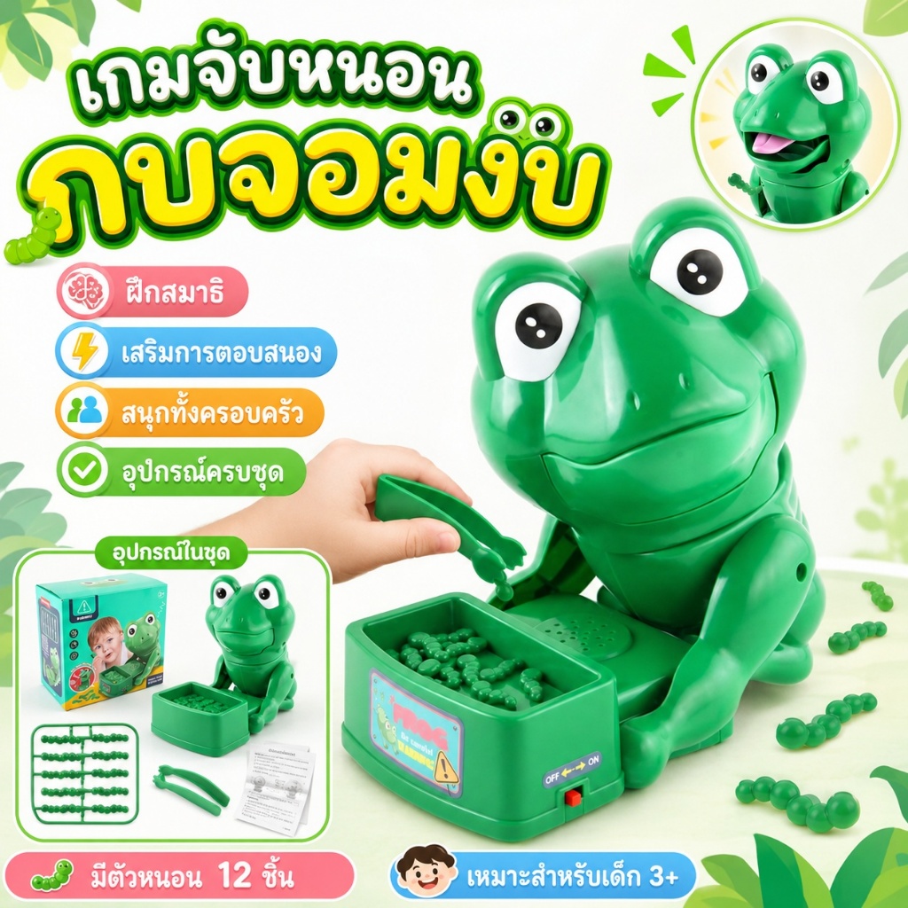 ของเล่นกบกัดนิ้วกินถั่ว ปาร์ตี้ เกมโต้ตอบเดสก์ท็อป คลายเครียด สร้างสรรค์ น่ากลัว ของเล่นหลอกล่อ