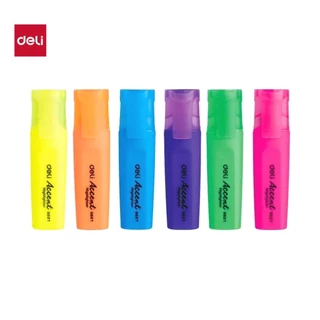 Deli ปากกาเน้นข้อความ Highlighter No.S621 ไฮไลท์โทนสีสะท้อนแสงหัวตัดขนาดเส้น 1-5 มม. (ราคา 1 ด้าม)