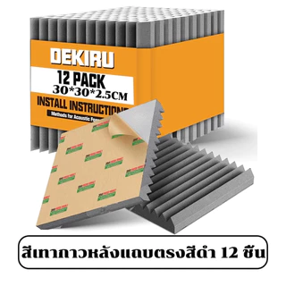 1 แพ็ค12แผ่น แผ่นเก็บเสียง 30x30x2.5cm เซนติเมตรอะคูสติกโฟม ที่เก็บเสียงห้อง ทนไฟ กันน้ำ กันความร้อน