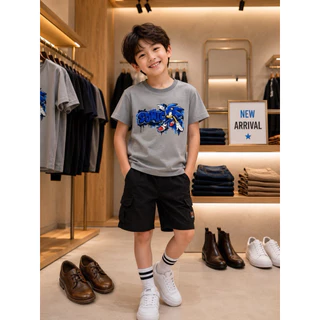 เสื้อยืดเด็กชาย เนื้อผ้าคอตตอน100 สกรีนลายสุดเท่ห์