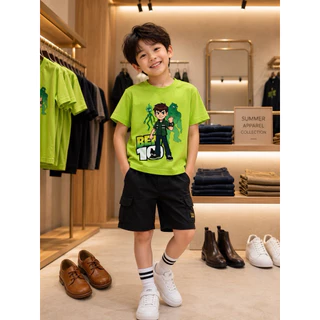 เสื้อยืดเด็กชาย เนื้อผ้าคอตตอน100 สกรีนลายสุดเท่ห์