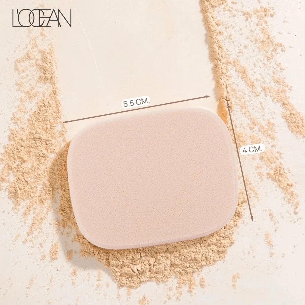 [1ชิ้น] L'OCEAN พัฟทาแป้งผสมรองพื้น NBR สำหรับทาแป้งอัดแข็งหรือรองพื้น สีเนื้อ [ใช้เปียก-แห้ง]