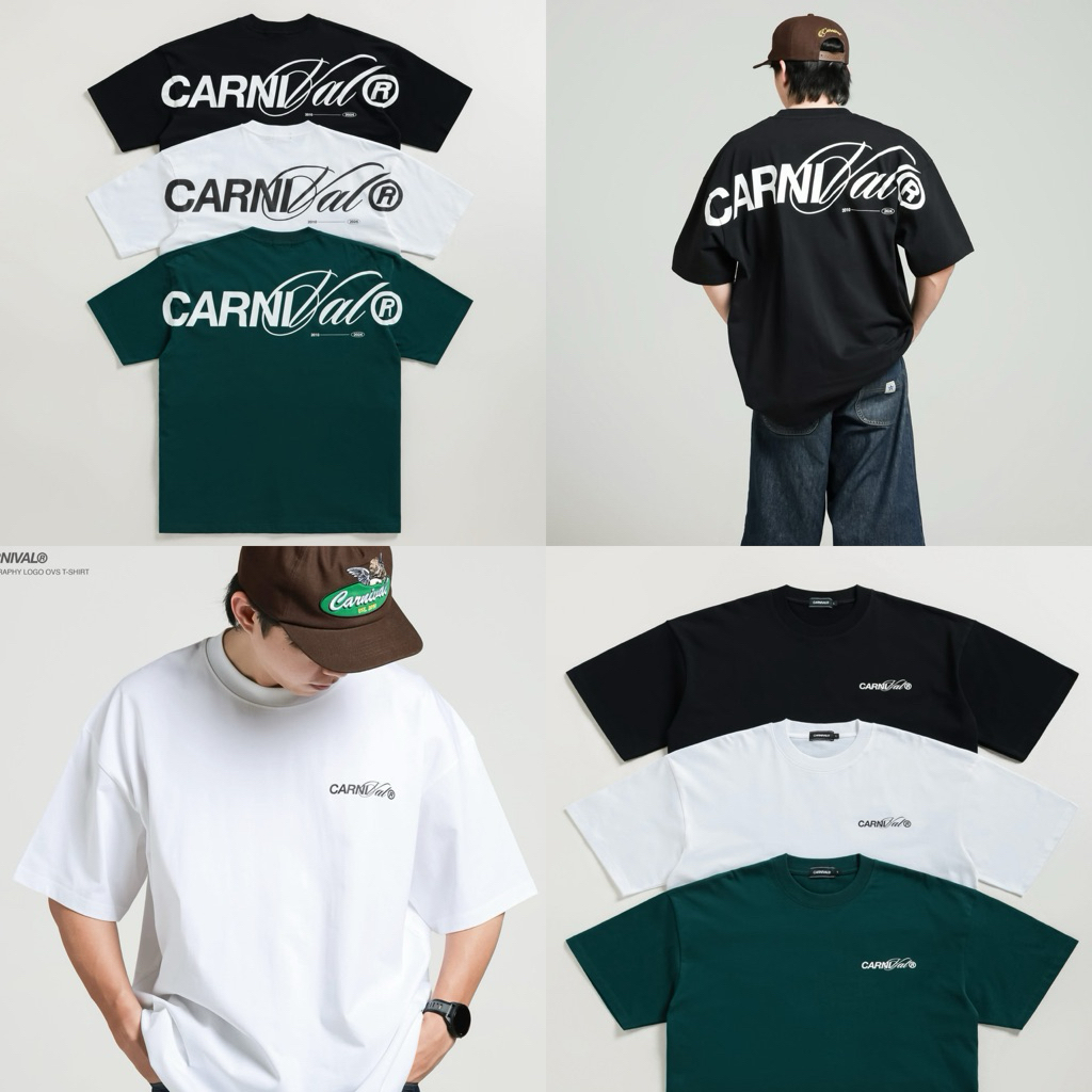 (💯มือ1พร้อมส่ง)(🚛กทม.ส่งด่วน) CARNIVAL CALLIGRAPHY LOGO OVS T-SHIRT