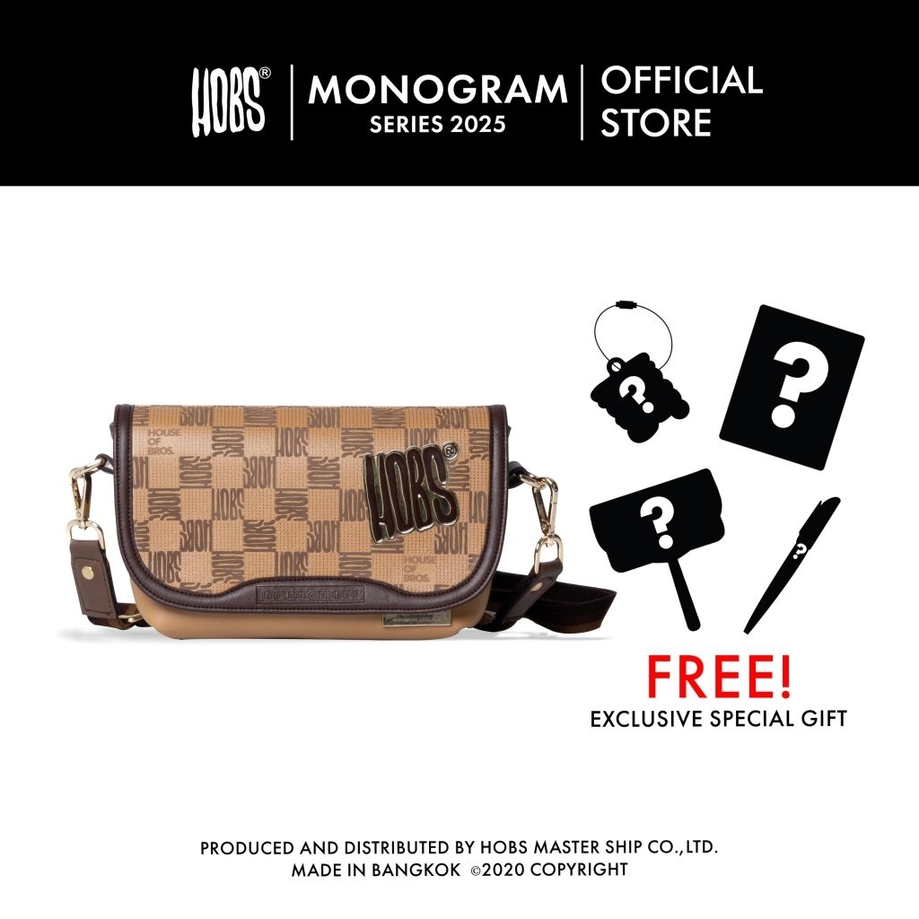 Hobs® กระเป๋าสะพายข้าง | Monogram Series 2025 |12 Monkey | Tiny | Milli | Phone | Half | Tablet