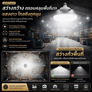 โคมไฟไฮเบย์ LED 200W 220V สว่างสูง โรงงาน ลานจอดรถ สนามกีฬา กลางแจ้ง