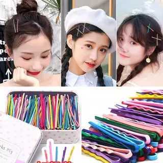 100ชิ้น! กิ๊บดำแฟชั่นเกาหลี แบบแบนเรียบ จัดทรงหน้าม้า ติดผมสั้น 0.24฿/ชิ้น ราคาถูกที่สุด คลิปสตีลไร้สนิม