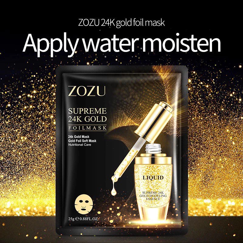 [พร้อมส่ง] ZOZU Facial Mask 24K ทองฟอยล์ มาส์กหน้าโกลด์ฟอยล์ บำรุงผิวหน้าให้ขาวใส ชุ่มชื้นสุดๆ