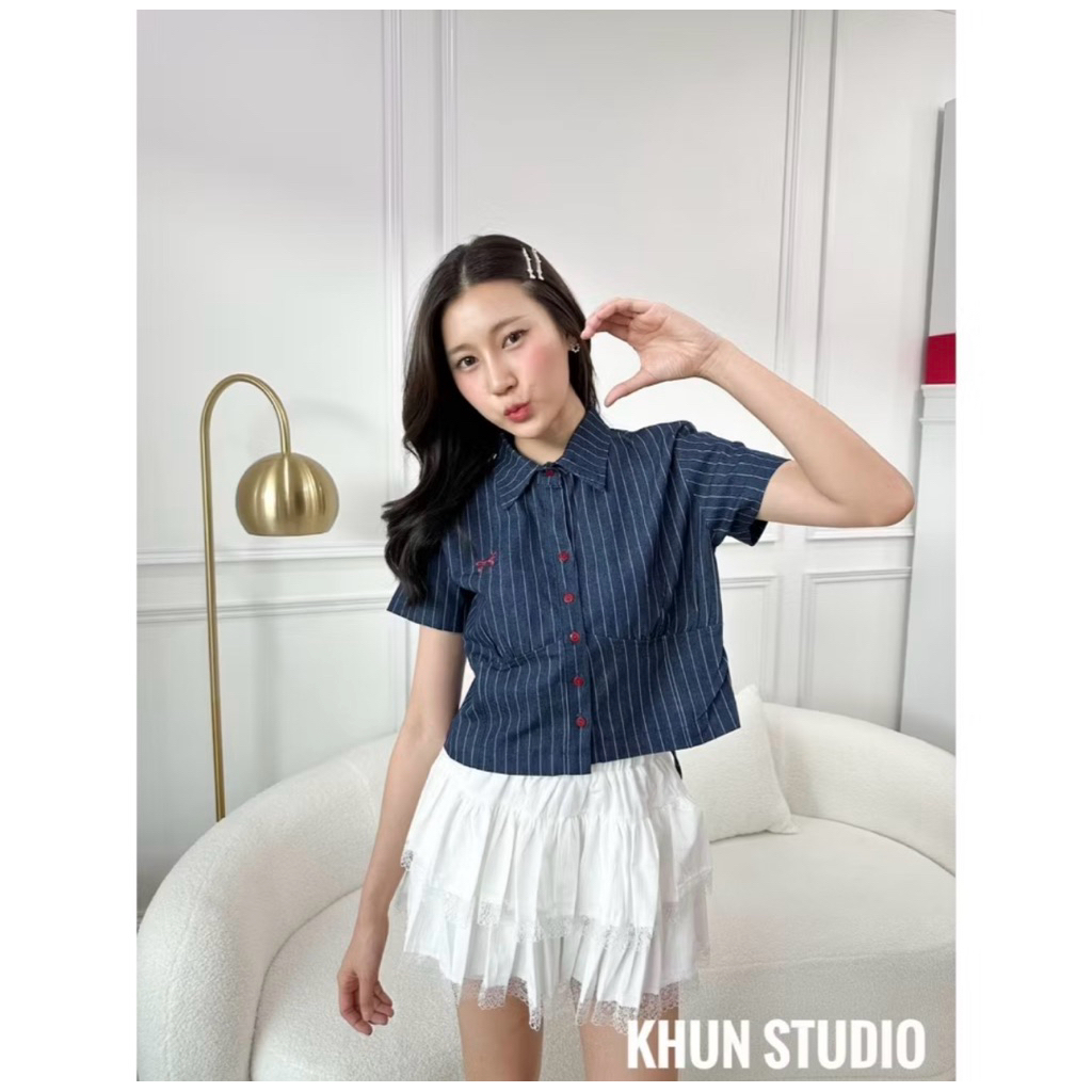 [ส่งต่อ] KN.Clothes | เสื้อเชิ้ตผ้ายีนส์ลายริ้ว 🌊