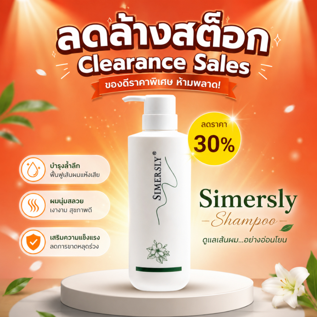 *ลด ล้าง สต๊อก*Simersly Gardenia Nourishing Shampoo ซิมเมอร์สลี่ การ์ดีเนีย นอริสชิ่ง แชมพูบำรุงผม อย่างล้ำลึก ฟื้นบำรุง