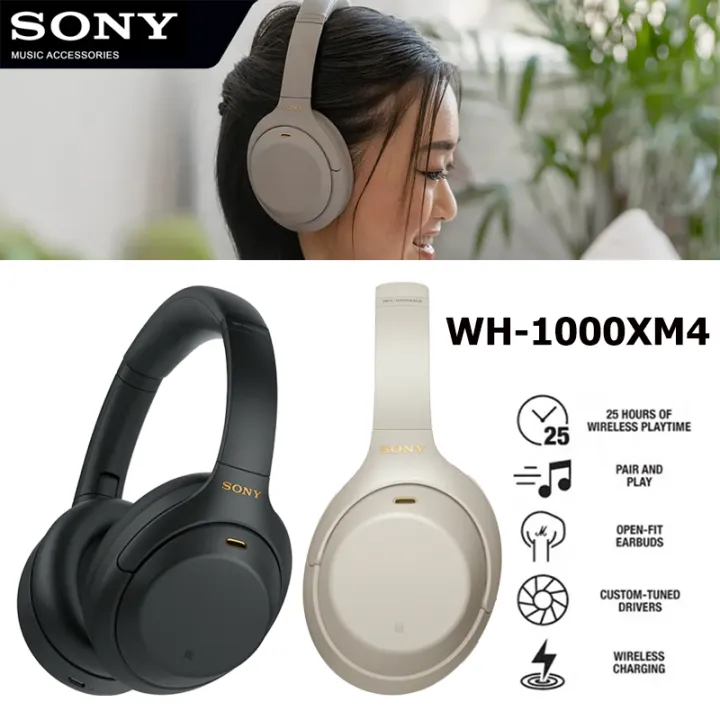 Sony WH-1000XM4 หูฟังแบบครอบหู The flagship model of Sony's over-ear wireless Bluetooth noise-canceling headphones
