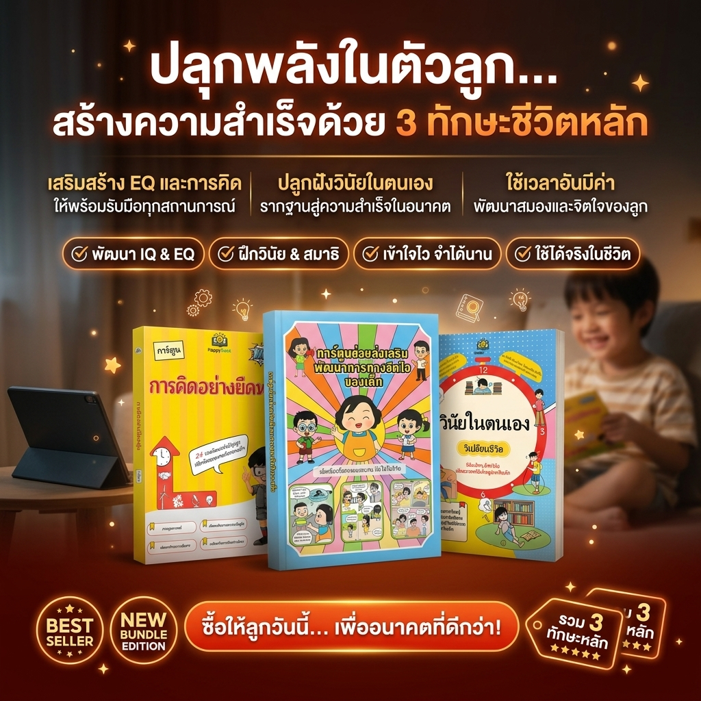 🔥 ใหม่ สีทั้งเล่ม ✨ชุดหนังสือ ความคิดที่ยืดหยุ่น + การ์ตูนช่วยเสริมพัฒนาการทางจิตใจของเด็ก + วินัยในตนเองวิเปลียนชีวิต