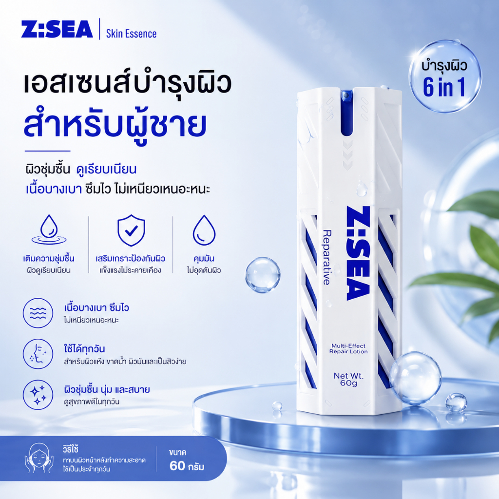 ZSEA Men’s All-in-One Lotion โลชั่นผู้ชาย บำรุงครบในขั้นตอนเดียว ชุ่มชื้น ซึมเร็ว ผิวเนียนใส