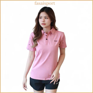 เสื้อโปโลsportsผู้หญิง รุ่นใหม่ ทรงสวย แขนลายจุด สวยเด่น - ผู้หญิง