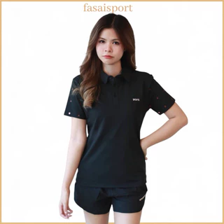 เสื้อโปโลsportsผู้หญิง รุ่นใหม่ ทรงสวย แขนลายจุด สวยเด่น - ผู้หญิง