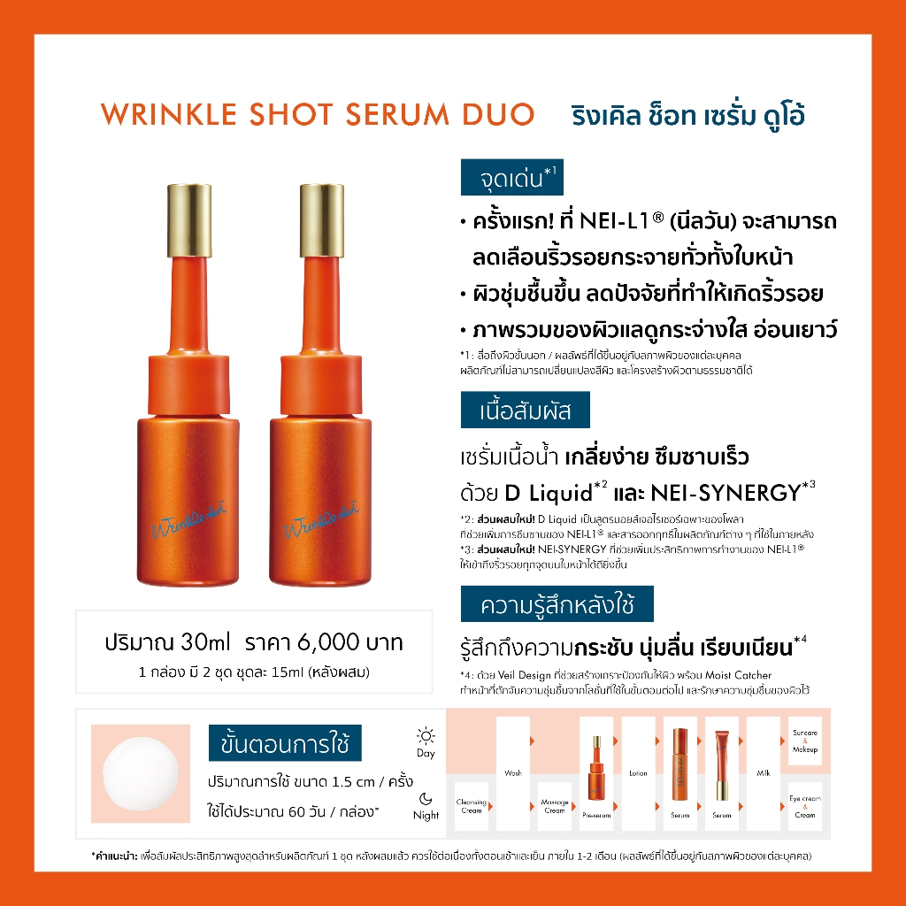 POLA Wrinkle Shot Serum Duo โพลา ริงเคิล ช็อท เซรั่ม ดูโอ้ 30ml (เซรั่มลดเลือนริ้วรอย) — صورة 4