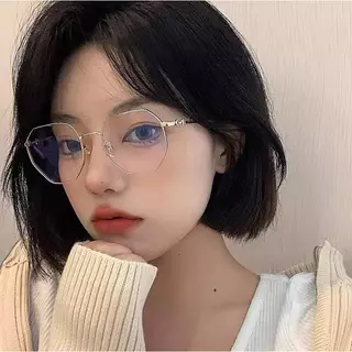 [ส่งจากกทม] My Girl แว่นสายตาสั้น สายตา-50 ถึง-400 แฟชั่น โครงโลหะทรงแปดเหลี่ยม กรองแสงสีฟ้าด้วย