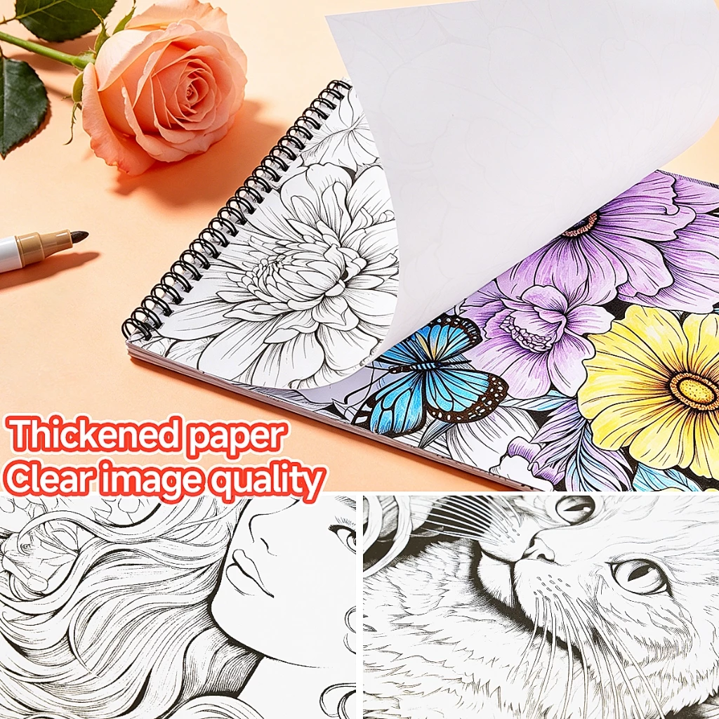 MW สมุดระบายสี หนังสือภาพวาดกราฟฟิตีเพื่อการศึกษา Doodles Book ผู้ใหญ่และวัยรุ่น Sticker Colouring Books Stationery thumbnail 9