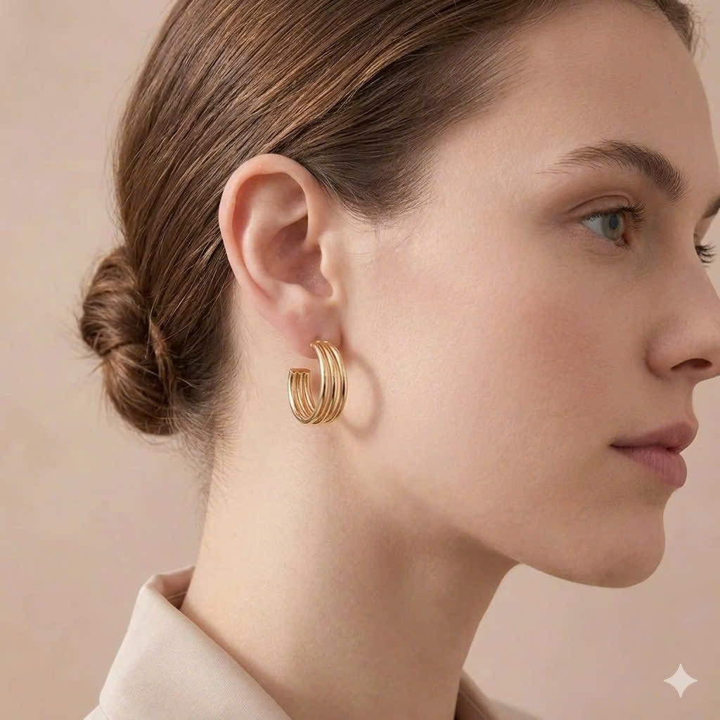 MNG Earrings ต่างหูสีทอง ขนาดไซส์ 13 mm งานแท้