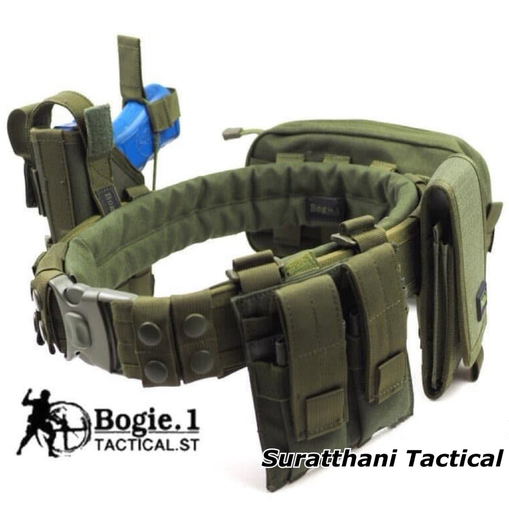Bogie1 เข็มขัดสนาม+นวม กระเป๋า อุปกรณ์รอบเอว สีเขียว ผ้าCordura1000D