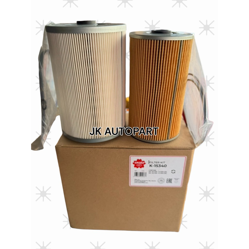 ชุดกรองเครื่อง เดกก้า360 ISUZU DECA 360 K-15340 SAKURA แท้ (1-13240-233-0)(1-13240224-0) ลูกเล็ก+ลูก