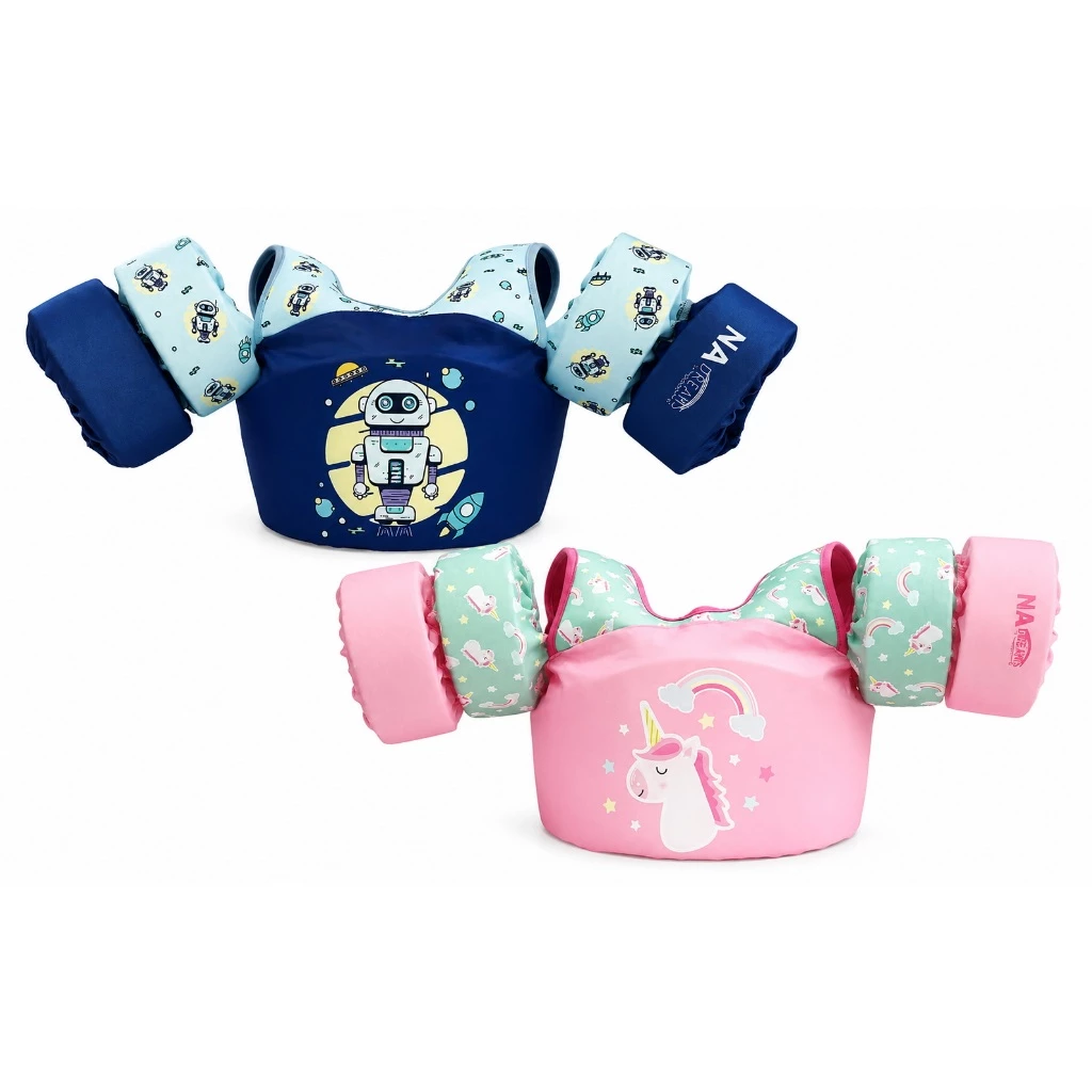 ์NADreams ชูชีพปลอกแขน เด็ก 2-6 ปี เป็นเสื้อพร้อมที่ล็อคด้านหลัง 2 เส้น รับน้ำหนักได้ถึง 30 กิโลกรัม