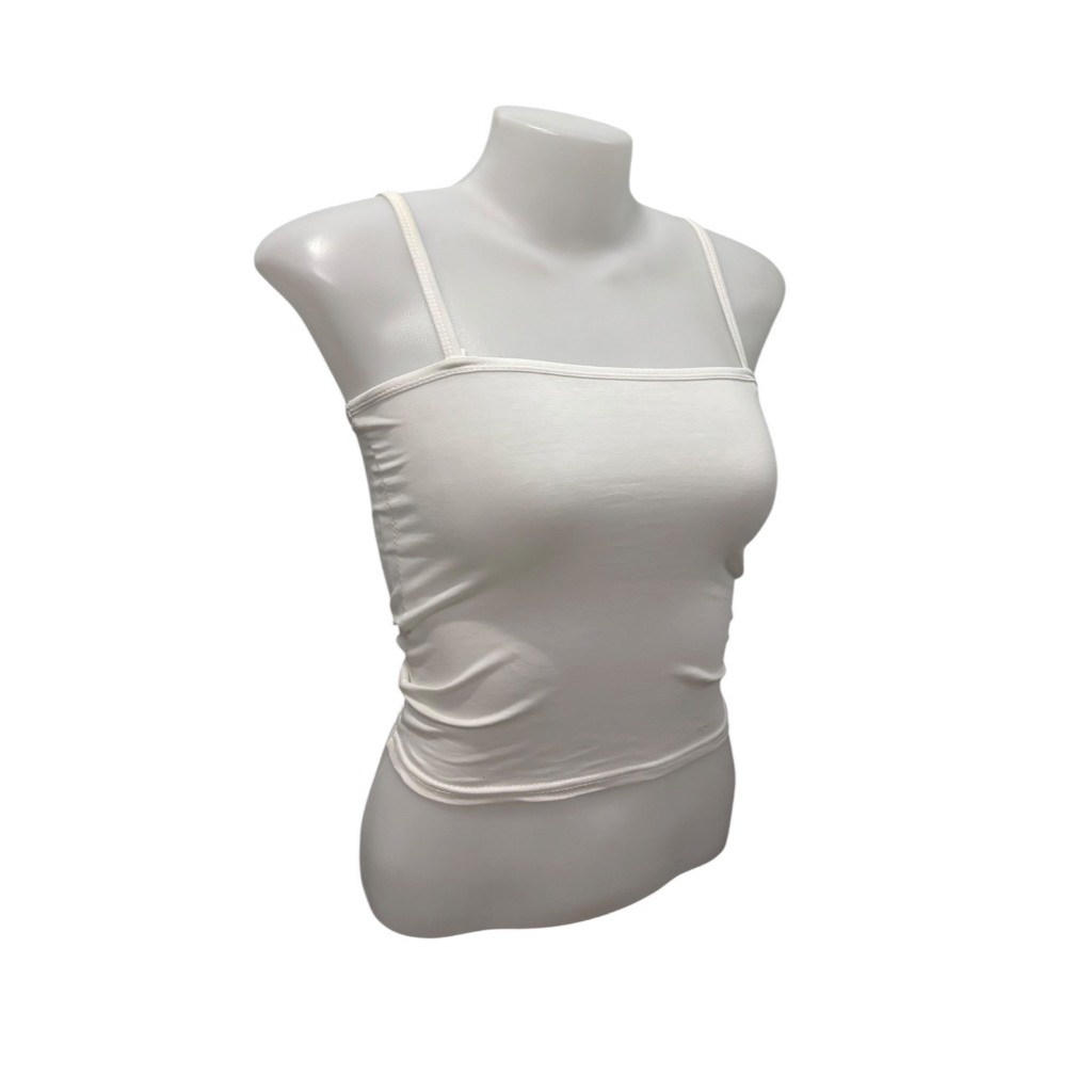 สินค้ามีตำหนิ มือ1 มีรอยเปื้อนเล็กน้อยสำหรับคนที่รับได้ เสื้อเกาะอกมีสาย เอวลอย (ผ้าคอตตอน)