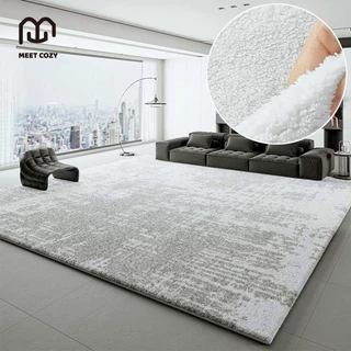 MEET COZY พรมแคชเมียร์เลียนแบบ ขนนิ่ม พรมปูพื้นห้อง carpet living room #1 DB-Grey#2